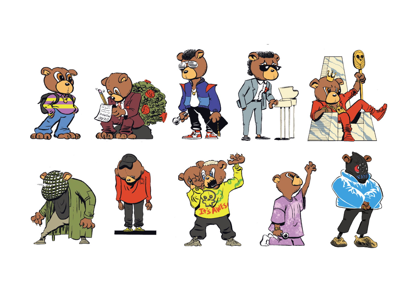 Kanye West Eras, artwork by Alex Embleton